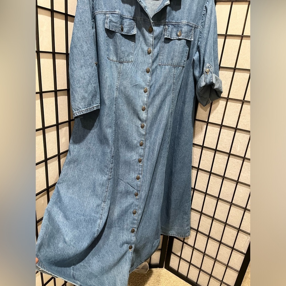 Silhouettes VINTAGE Denim UTILITY STYLE DRESS MADE IN THE USA, WOMEN SIZE 20W - Picture 5 of 11